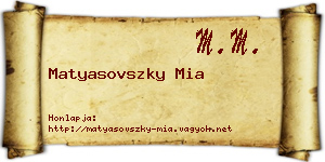 Matyasovszky Mia névjegykártya